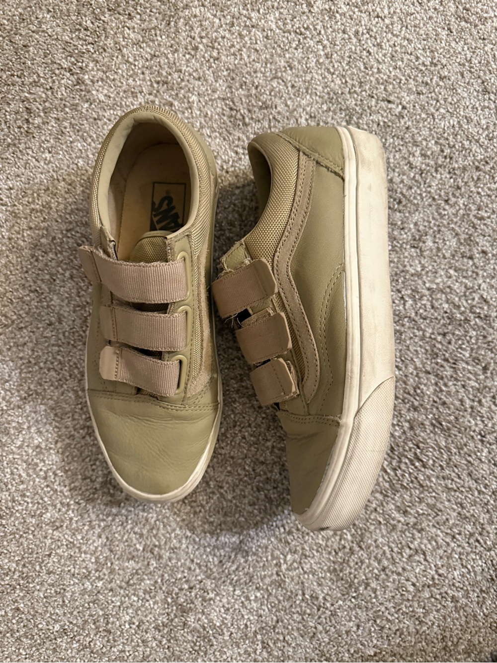 Vans Olive Green Velcro Skate Sneakers